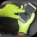 SRSAFETY medidor de calibre 13 de alta viscosidad PU revestido de nylon amarillo en guantes de palma / guante de trabajo / guante de seguridad